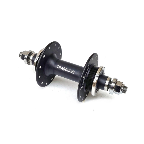 Maza trasera de bicicleta fixie Madison Satinado negro con rodamientos de baja fricción y tuercas metálicas