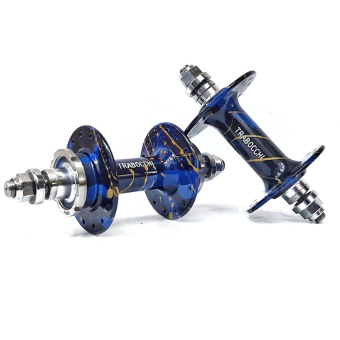 Mazas de pista fixiedgear MADISON CUSTOM BLUE en azul con detalles dorados y tecnología de baja fricción