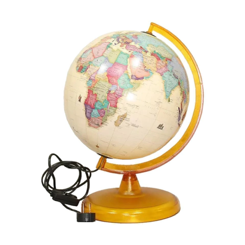 Globo terraqueo 30 cm Gloter sepia base plastica con luz 307ALW