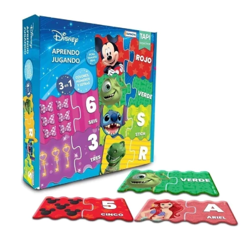 Rompecabeza Aprendo Jugando 3 En 1 Juego De Mesa Disney - comprar online