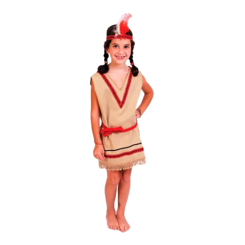Disfraz de India Candela Infantil con pluma