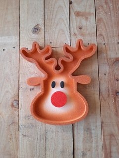 Caramelera Reno navideño pintada de 20cm