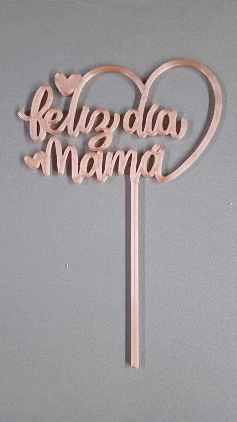 topper feliz dia mama en corazon