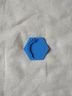 Sello exagonal con ramita de 6x7cm