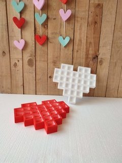 Caramelera corazón cuadriculado de 30cm BLANCO - comprar online