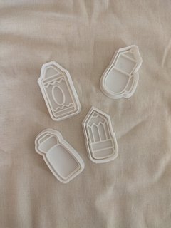 Set cortantes escolares x 4 piezas de 6x3cm