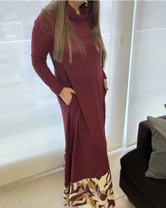 Maxi Vestido Polerón PARIS con Guarda