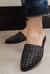Flat Mule Preto Metais Prata na internet