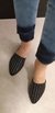 Flat Mule Preto Metais Prata - Sapatos e Botas Loja Online