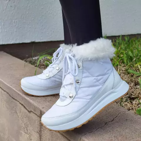 Bota Forrada Neve e Frio 2X1 Atlanta Branco | Sapatos e Botas