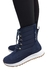 Bota Forrada Neve e Frio Cadarço Metal Dourado Marinho
