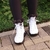 Bota Forrada Neve e Frio Nylon Branco e Preto | Sapatos e Botas