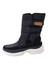 Bota de inverno forrada em preto, com sola preto, projetada para conforto e aquecimento em climas frios. sapatos e botas