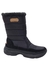 Bota de inverno forrada em preto, com sola preto, projetada para conforto e aquecimento em climas frios. sapatos e botas