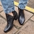 Ankle Boot Western Couro Croco Preto