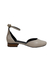 scarpin salto baixo ankle strap couro natural