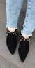 Imagem do Ankle Boot Metais Camurça Preta
