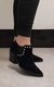 Ankle Boot Metais Camurça Preta