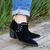 Ankle Boot Metais Camurça Preta