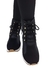 Bota Forrada Neve e Frio Cadarço Preto Metal Dourado