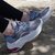 Chunky Sneaker Couro Cinza/Azul
