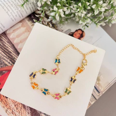 Pulseira borboleta cristal folheada - P0005 - comprar online