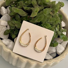 Brinco folheado cravejado - Br0097 - comprar online