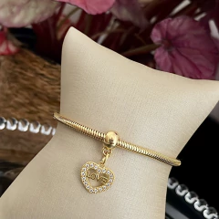 Pulseira folheada zircônia - P0016