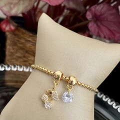 Pulseira folheada zircônia - P0007