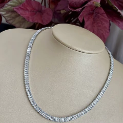 Colar zircônia baguete folheado - C0033 - comprar online