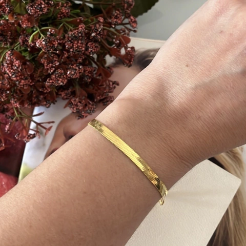 p0029- pulseira fita folheada