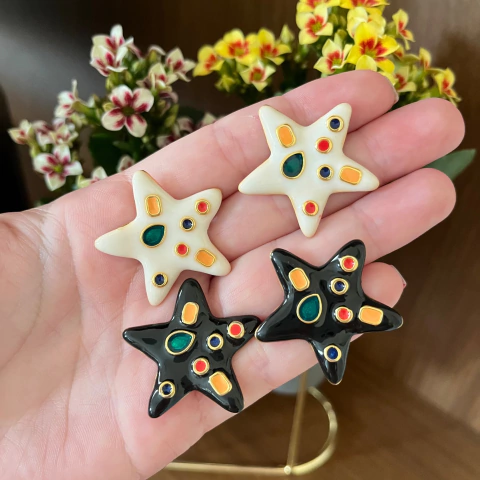 br0114 - brinco esmaltado folheado