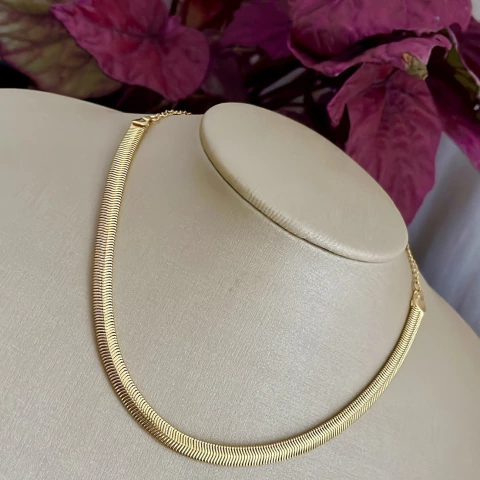 Colar malha folheado (6m) - C0002