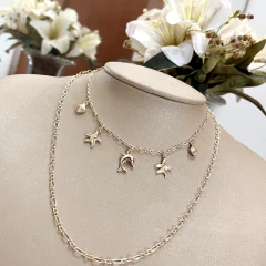 Colar duplo folheado - C0023 na internet