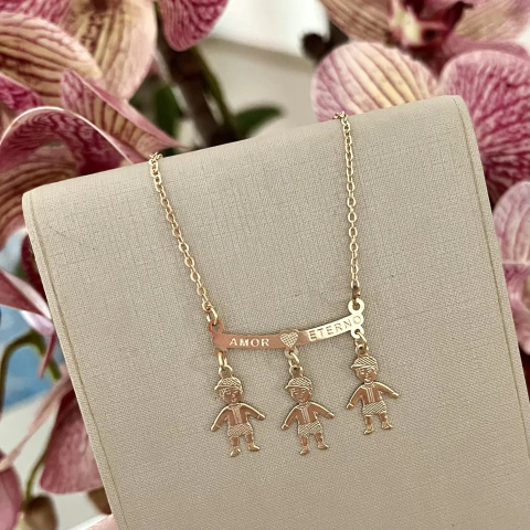 Colar filhos folheado - C0067