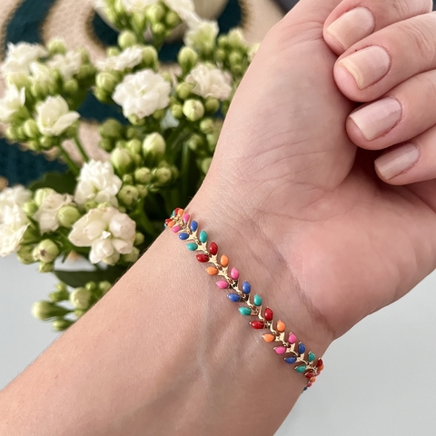 Pulseira esmaltada folheada - P0057