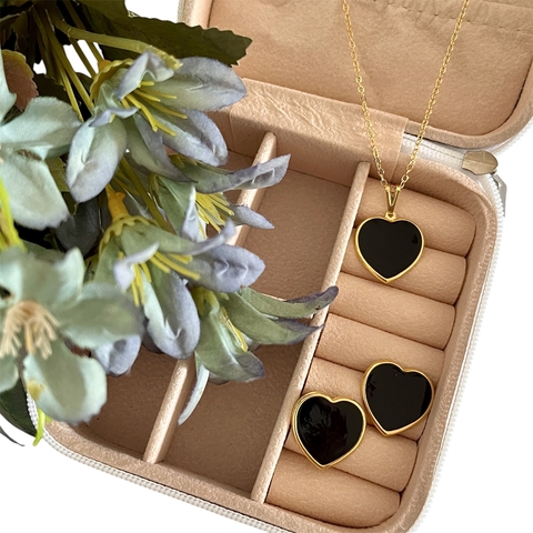 Conjunto esmaltado folheado - Cj0027