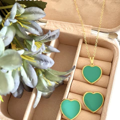 Conjunto esmaltado folheado - Cj0028