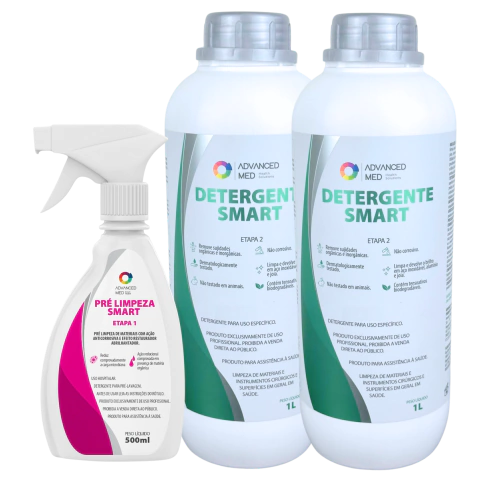 Kit Duplo Detergente Hospitalar Smart e 1 Pré-Limpeza Smart Advanced Med