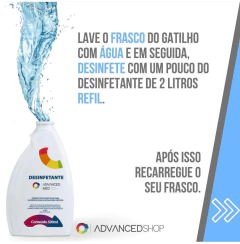 Imagem do Kit Desinfetante Hospitalar Advanced Med Duplo Refil 2 litros e 1 gatilho 500 mL