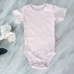 Body liso rosa manga corta