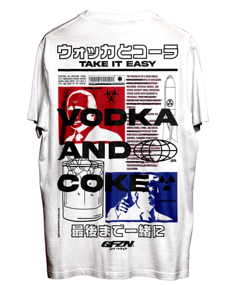 Remera VODKA AND COKE (TAKE IT EASY) Estilo ALTERNATIVE HARAJUKU GRAFIZONA® - comprar online