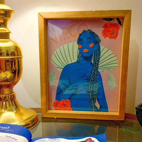 CUADRO SIGNOS MARCO MADERA PARA APOYAR 20 X 25 CM (DE495)