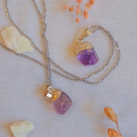 DIJE PUNTA AMATISTA CON BAO (PI305)