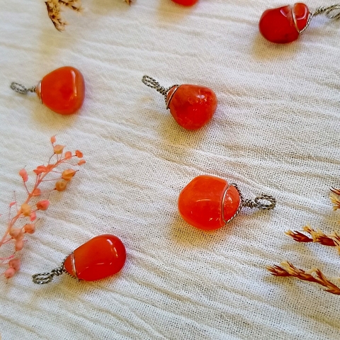 DIJE CORNALINA ACERO INOXIDABLE (PI507)