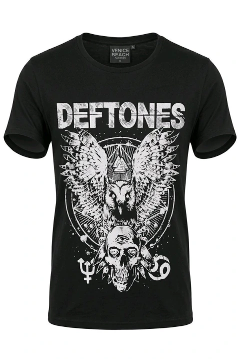 Remera Deftones - búho blanco
