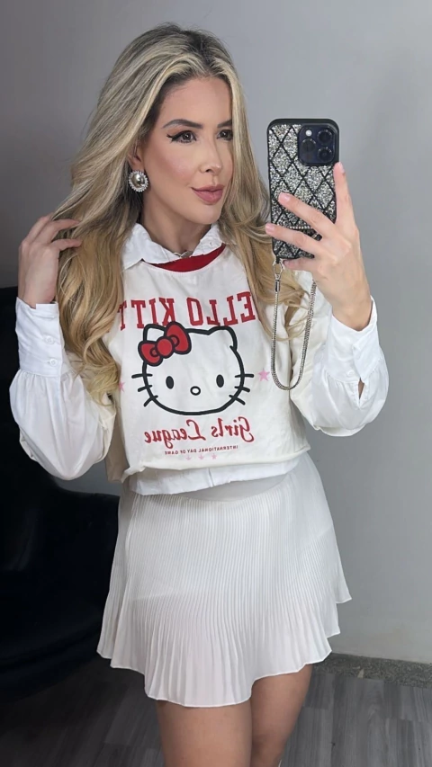 Shorts Saia Plissada Capri