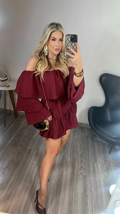 Vestido/Macaquinho Manga Longa Atenas