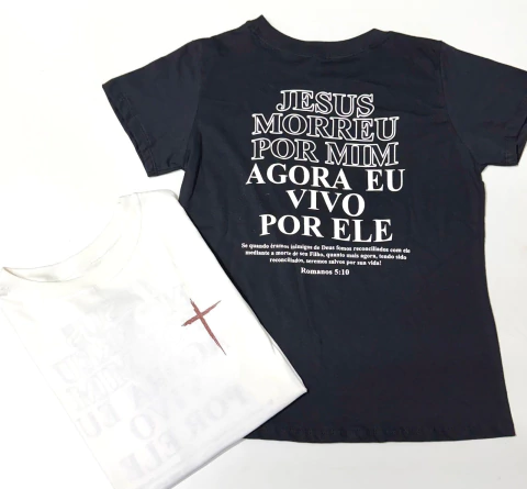Tee Shirts Vivo Por Ele Algodão