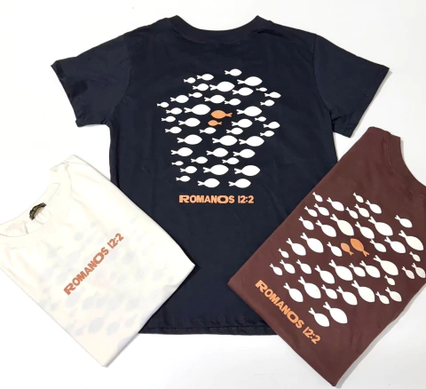 Tee Shirts Romanos Peixinhos Algodão